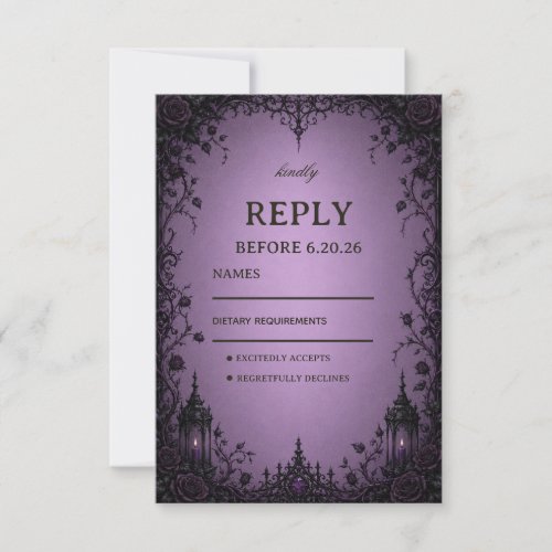 Amethyst Gothic Artwork RSVP Card