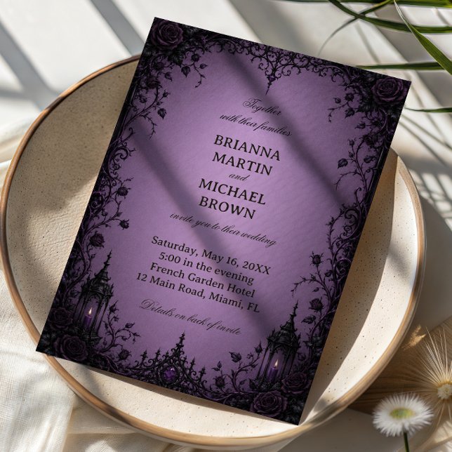 Amethyst Gothic Rose Invitation (Creator Uploaded)