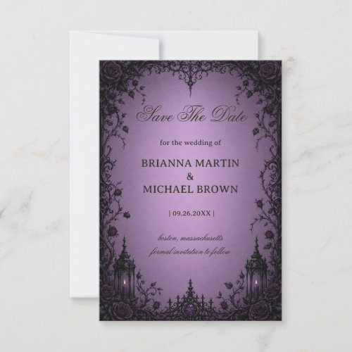 Amethyst Gothic Rose Save The Date