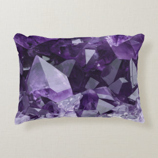 Amethyst Healing Crystal Cluster Accent Pillow
