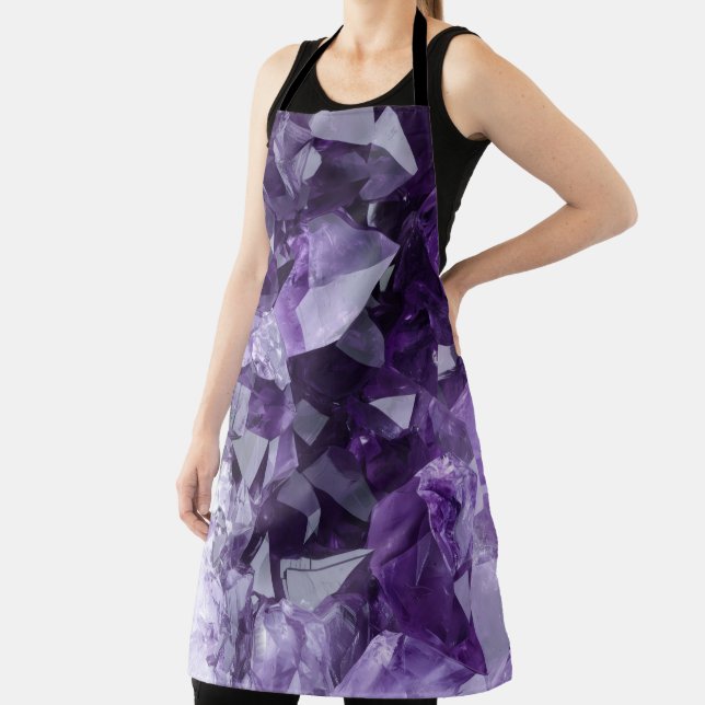 Amethyst Healing Crystal Cluster Apron (Insitu)