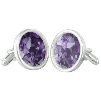 Amethyst Healing Crystal Cluster Cufflinks