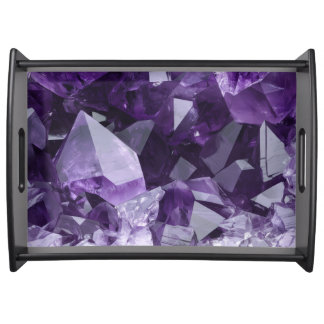 Amethyst Healing Crystal Cluster Serving Tray