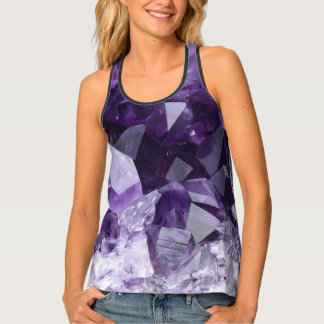 Amethyst Healing Crystal Cluster Tank Top