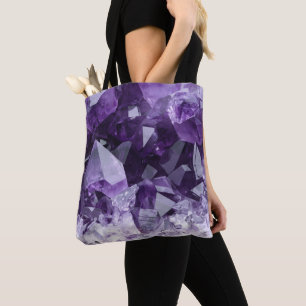 Amethyst Healing Crystal Cluster Tote Bag