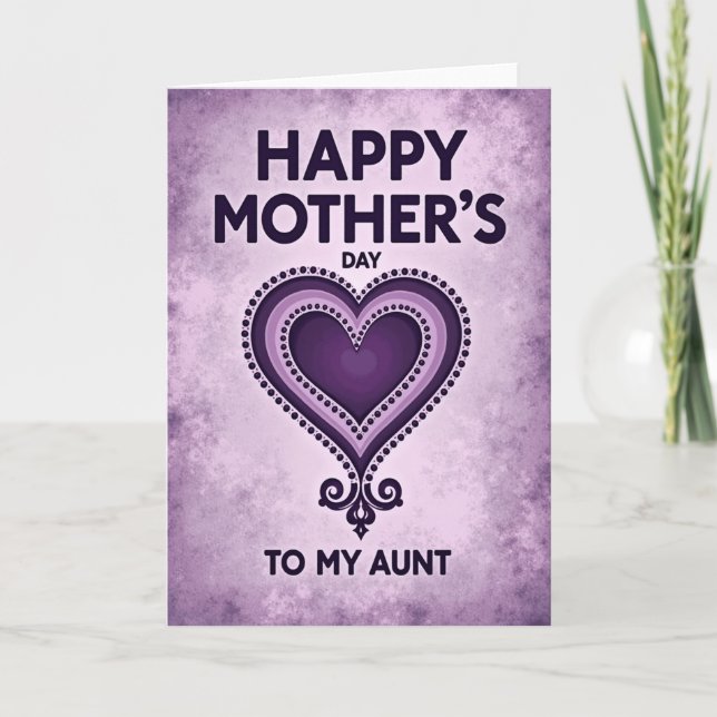 Amethyst Heart Mothers Day Card (Front)