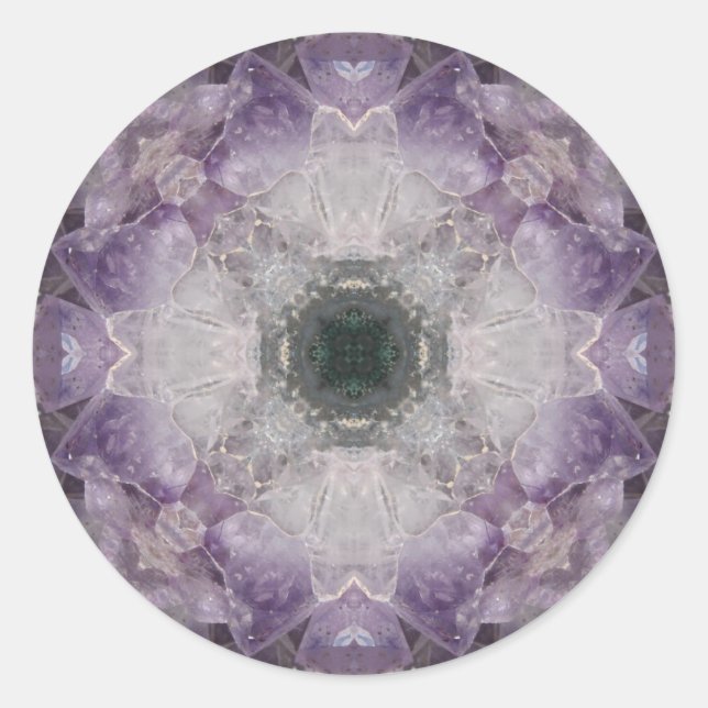 Amethyst Hello Design! Classic Round Sticker (Front)