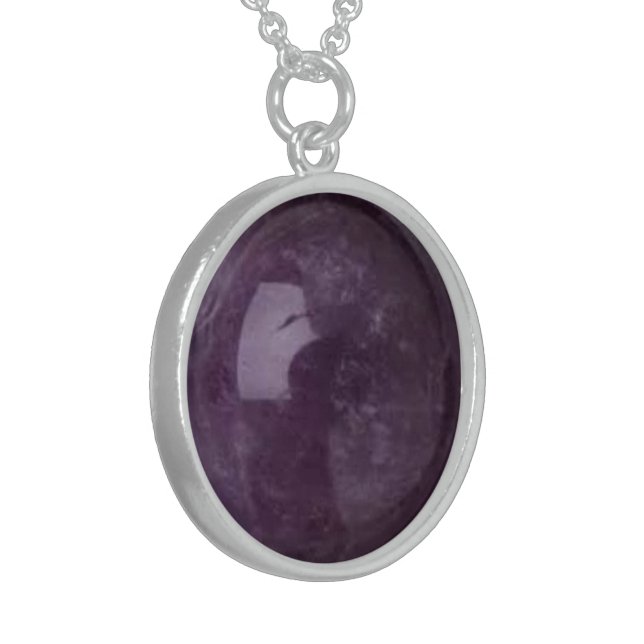 Amethyst Image - Sterling Necklace - Personalize (Front Left)