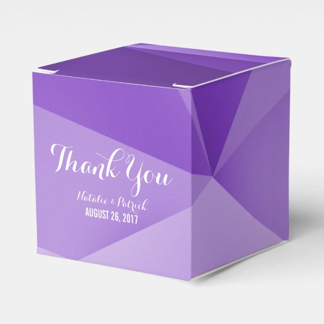 Amethyst Jewel Tones Wedding Favor Boxes (Front Side)