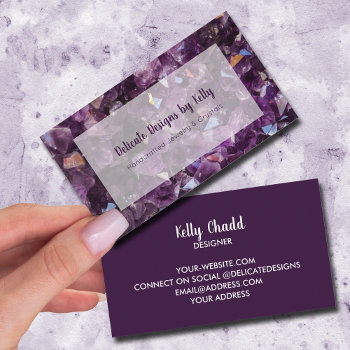 Amethyst Jewelry Designer Business Card by PartyInvitationShop at Zazzle