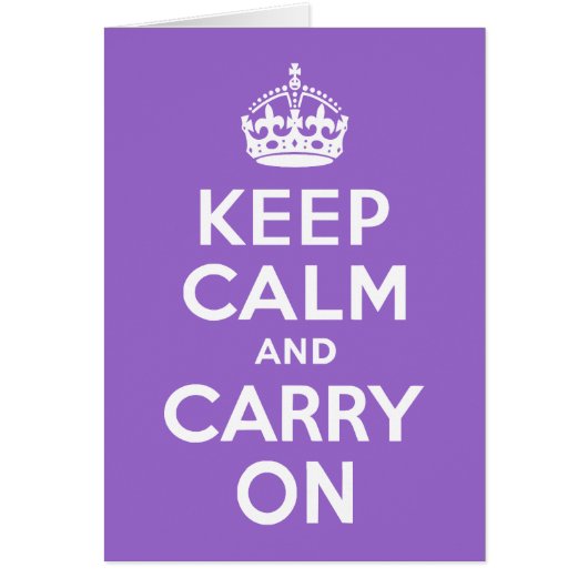 Amethyst Keep Calm and Carry On Cards (Front)