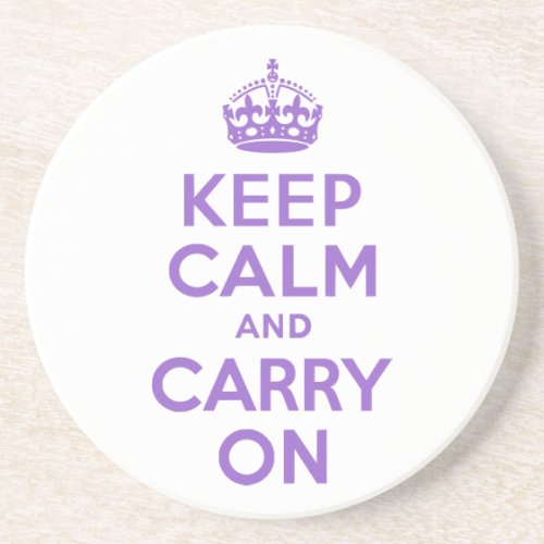 Amethyst Keep Calm and Carry On Coaster