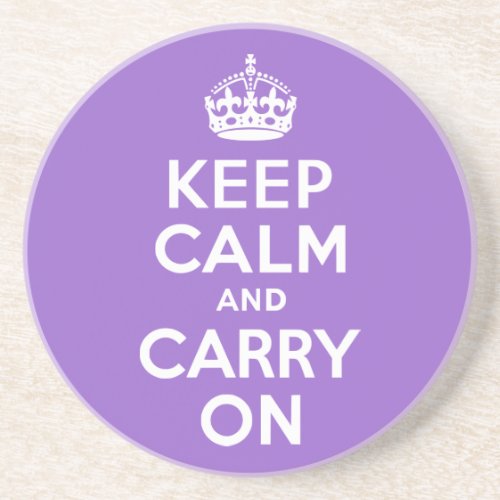 Amethyst Keep Calm and Carry On Coaster