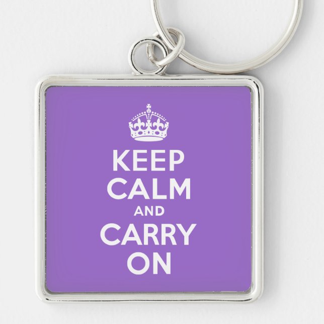 Amethyst Keep Calm and Carry On Keychain (Front)
