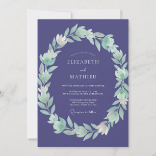 Amethyst Leafy Wedding Invitation