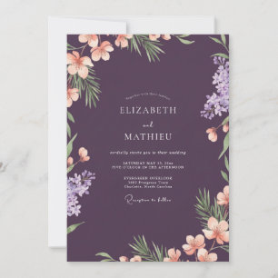 Amethyst Lilac Wildflower Wedding Invitation