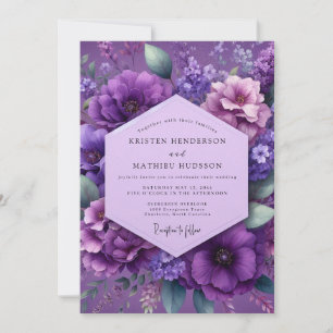 Amethyst Lush Floral Wedding Invitation