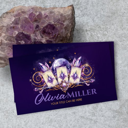 Amethyst Magic _ Oracle Cards Ball and Crystals Business Card