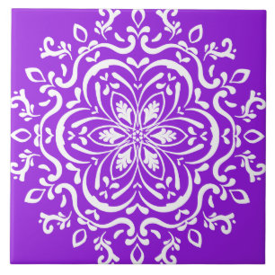 Amethyst Mandala Ceramic Tile