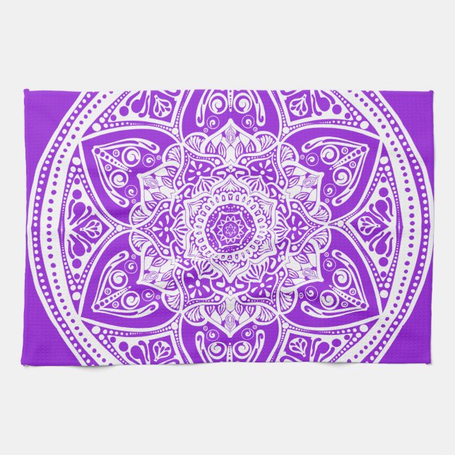 Amethyst Mandala Kitchen Towel (Horizontal)