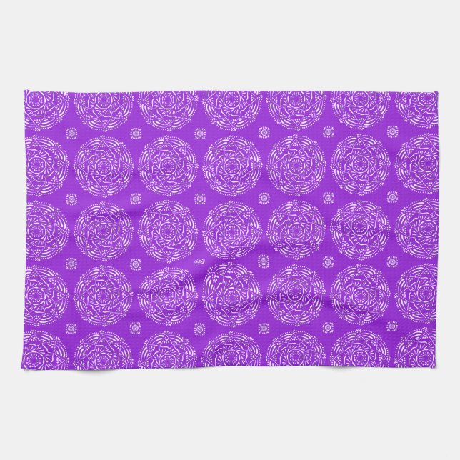 Amethyst Mandala Kitchen Towel (Horizontal)