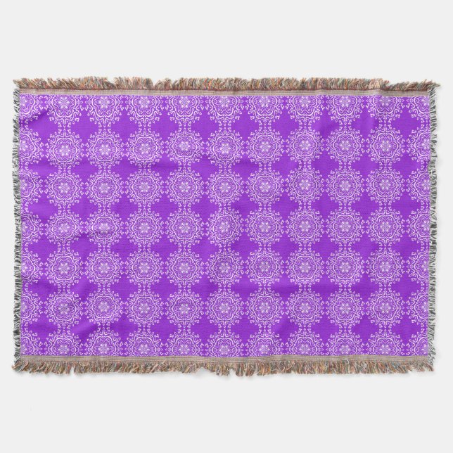 Amethyst Mandala Throw Blanket (Front)