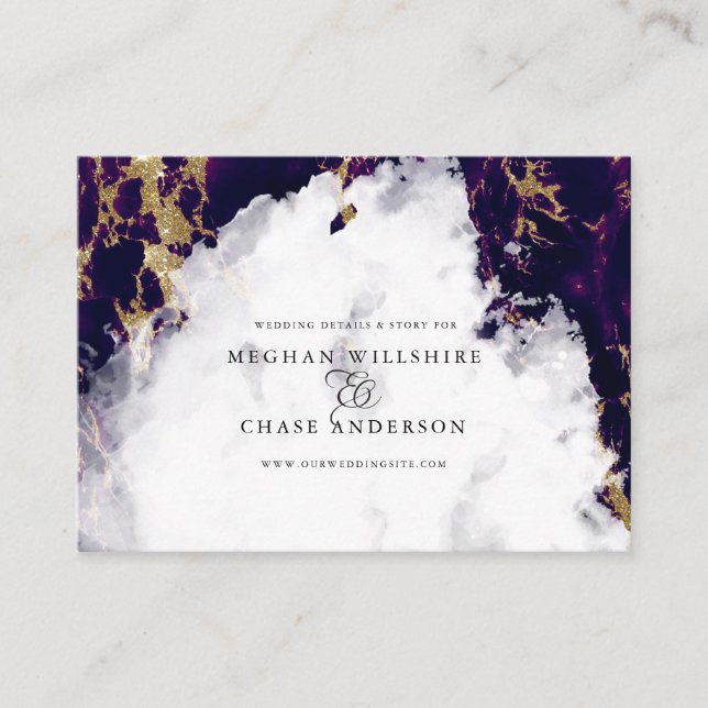 Amethyst Marbled Watercolor Geode  BarefootBride™ Business Card (Front)