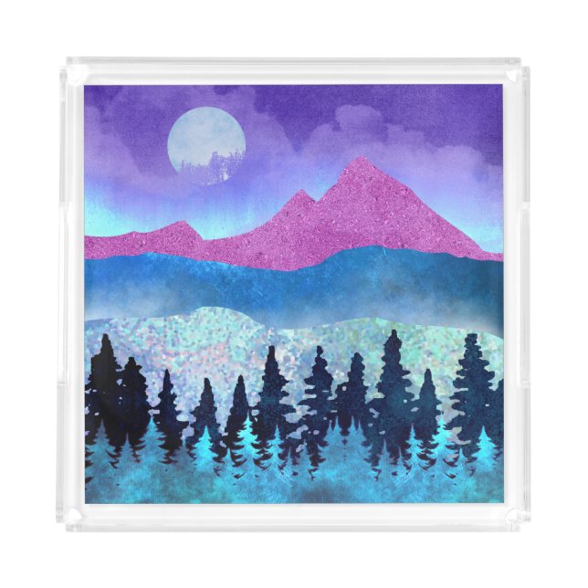 Amethyst Mist Mountains Acrylic Tray (Front)