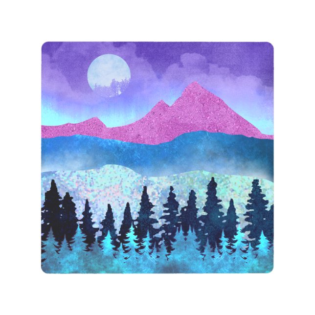 Amethyst Mist Mountains Metal Print (Front)