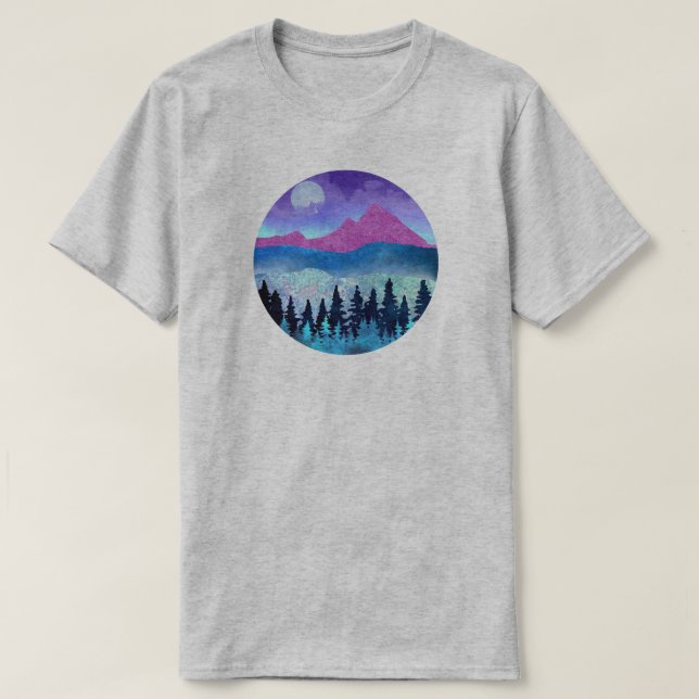 Amethyst Mist Mountains T-Shirt (Design Front)