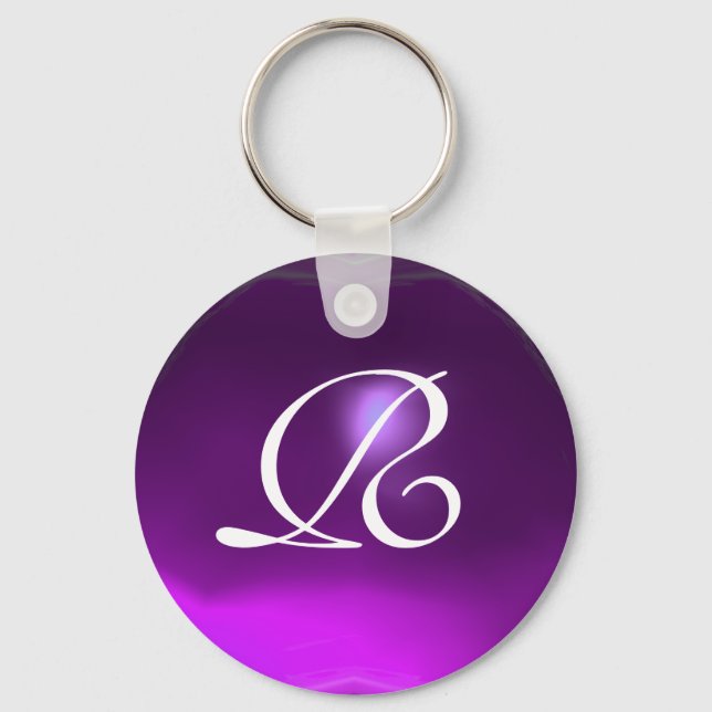 AMETHYST  MONOGRAM ,purple Keychain (Front)