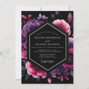 Amethyst Moody Floral Wedding Invitation