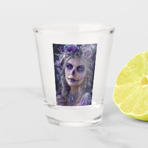 Amethyst Moon Calavera – Purple Day of the Dead Shot Glass