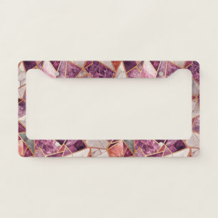 Amethyst Mosaic – Cracked Glass - Purple License Plate Frame