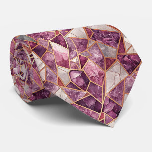 Amethyst Mosaic – Cracked Glass - Purple Neck Tie