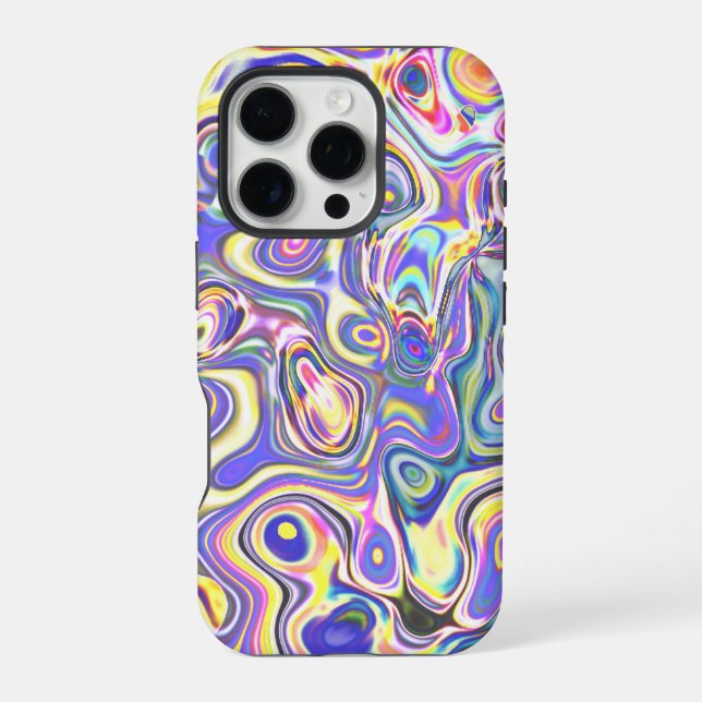 Amethyst Multicolor Amoeba Pattern iPhone Case (Back)