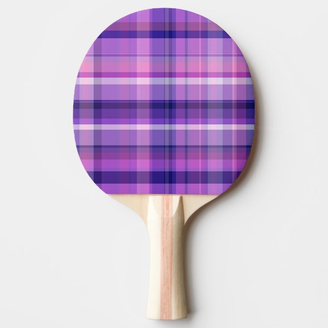 Amethyst Navy Blue Cotton Candy Pink Madras Ping Pong Paddle (Front)