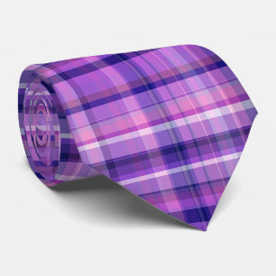 Amethyst Navy Blue Cotton Candy Pink Madras Tie