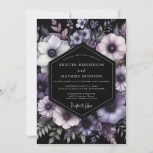 Amethyst Nocturne Bloom Wedding Invitation