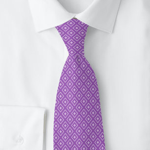 Amethyst Notched Diamond Neck Tie
