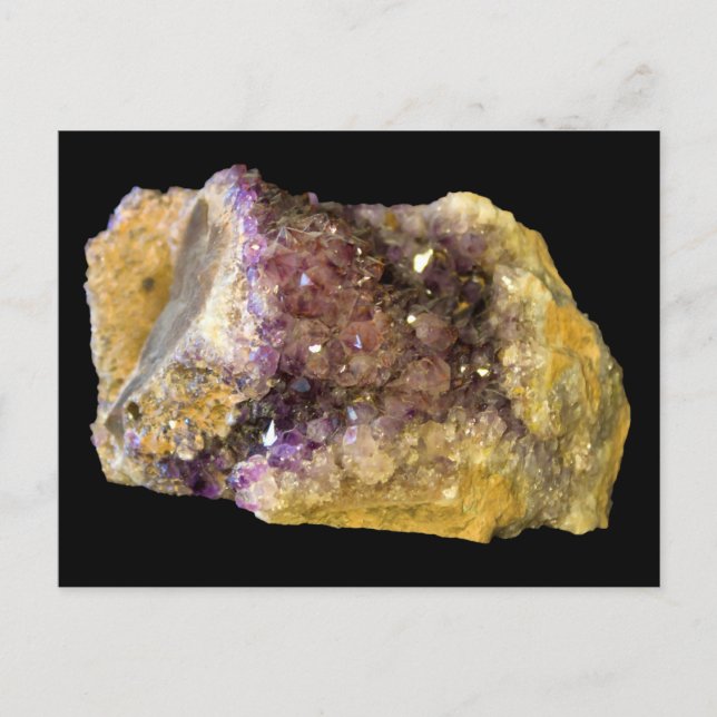 Amethyst on Black Background Version 2 Postcard (Front)