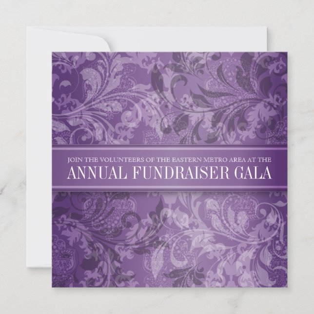 Amethyst Paisley Swirl Event Invitation (Front)