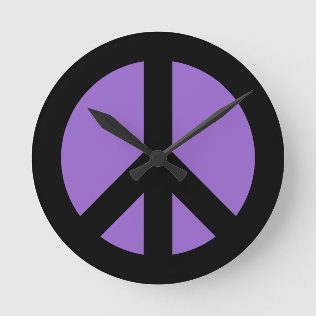 Amethyst Peace Sign Wall Clock (Front)