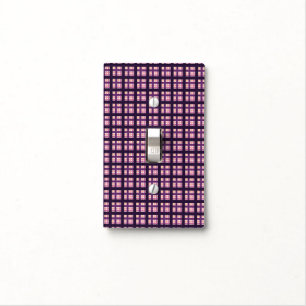 Amethyst Peach Pink Purple Lilac Stripe Plaid Light Switch Cover