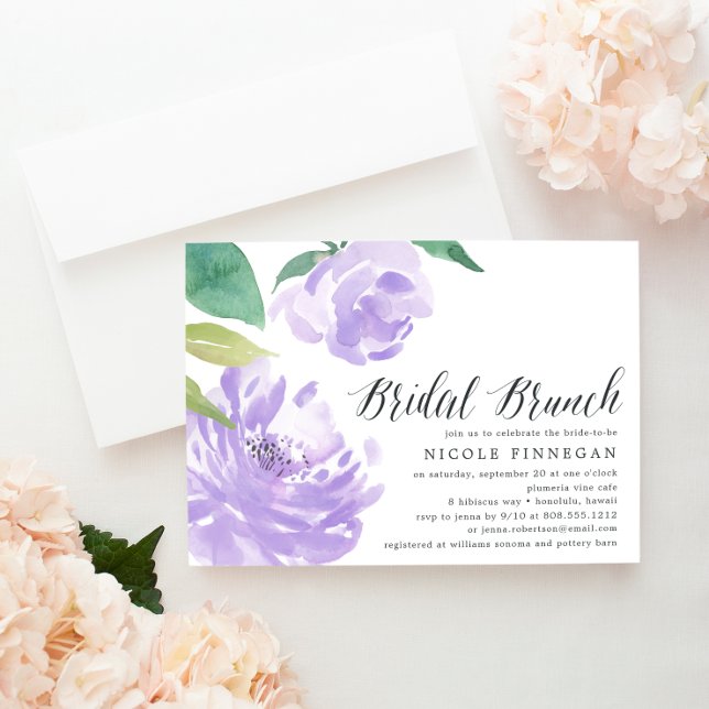 Amethyst Peony | Bridal Brunch Invitation