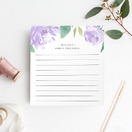 Amethyst Peony | Personalized Lined Notepad