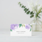 Amethyst Peony | Watercolor Floral Business Card (Standing Front)
