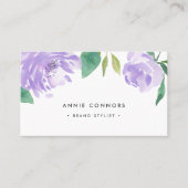 Amethyst Peony | Watercolor Floral Business Card (Front)