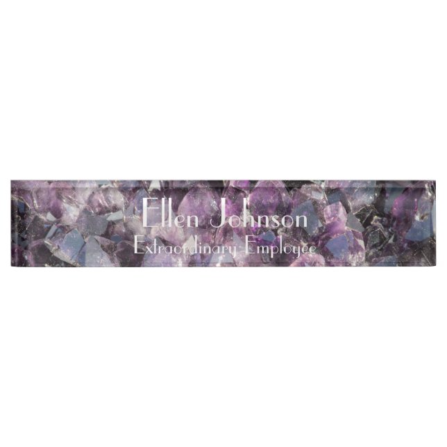 Amethyst Personalizable Desk Name Plate (Front)