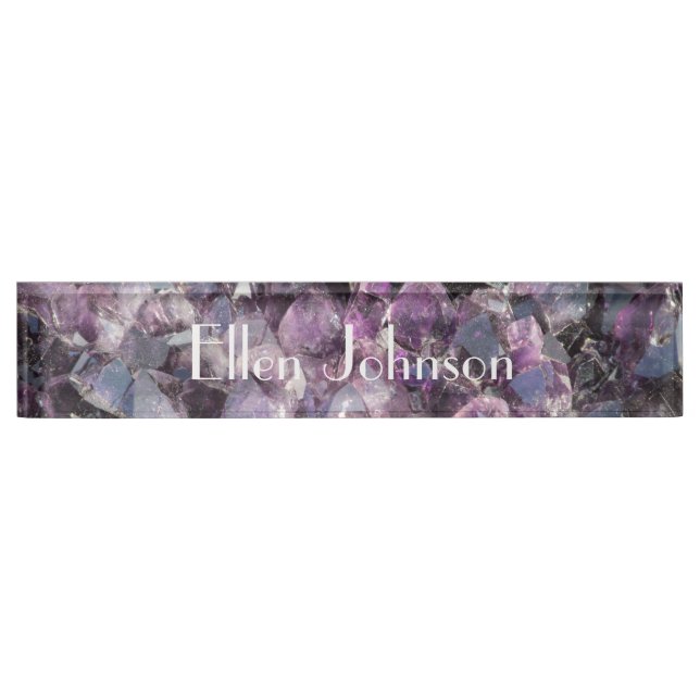 Amethyst Personalizable Desk Name Plate (Front)
